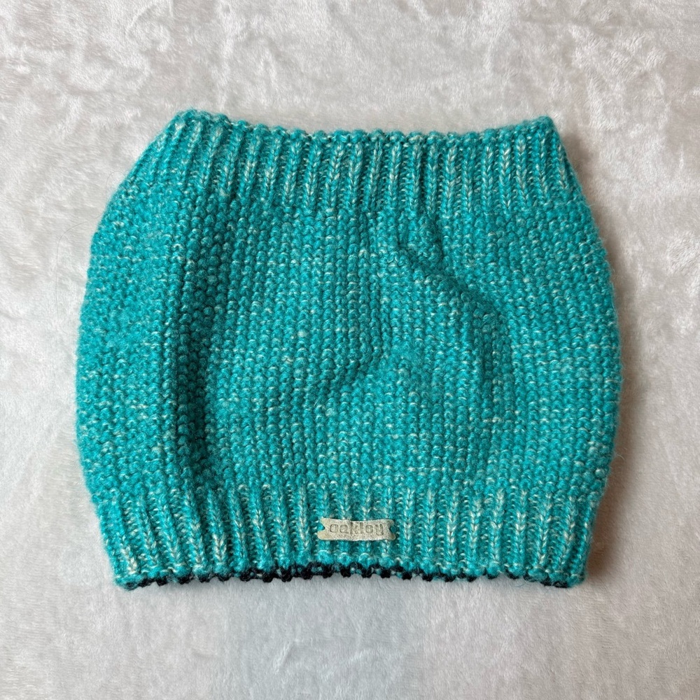 Oakley Teal Knit Neck Gaiter | Fleece Lined Winter Neck Warmer | One Size